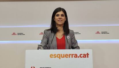 La portavoz de ERC, Marta Vilalta, en rueda de prensa.