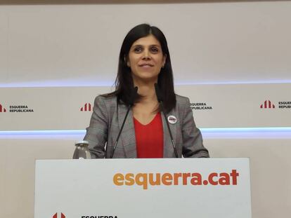 La portavoz de ERC, Marta Vilalta, en rueda de prensa.