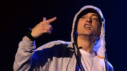 Eminem durante un concierto en 2013.
