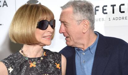 Anna Wintour, con Robert De Niro, el miércoles en Tribeca.