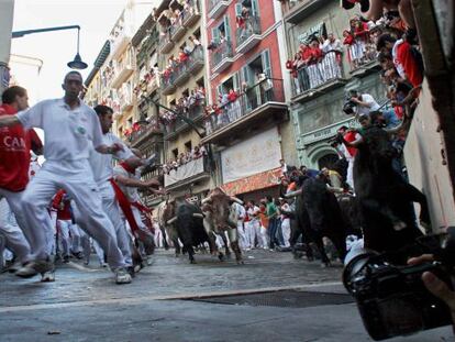 Imagen de archivo de uno de los encierros de los sanfermines