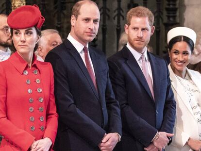 Los duques de Cambridge y los Sussex, en marzo.