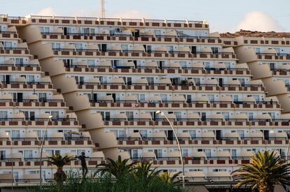Apartamentos turístics en Morro Jable (Fuerteventura), ayer. 