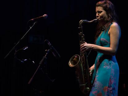 Melissa Aldana, durante su actuaci&oacute;n en Madrid. 