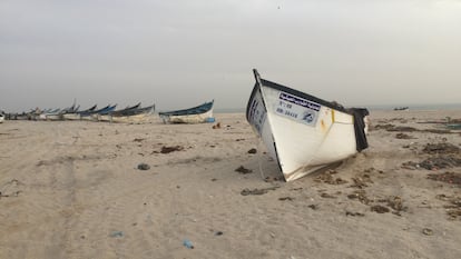 Boats in the fishing district of Lassargas, in Dakhla.