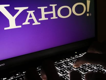 Logo de Yahoo en un ordenador.