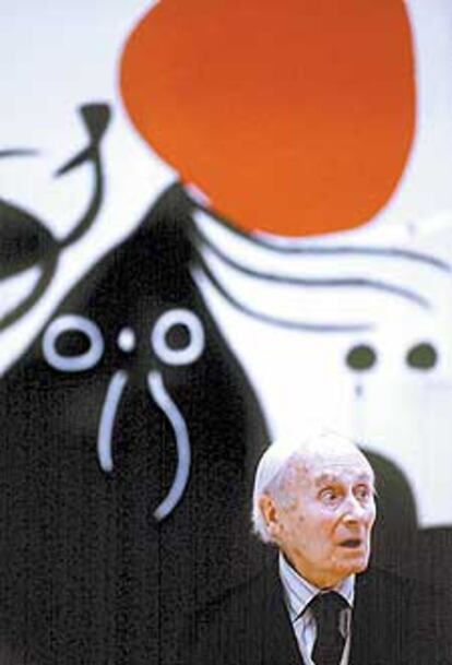 Joan Miró, en una retrospectiva de su obra, en 1978.