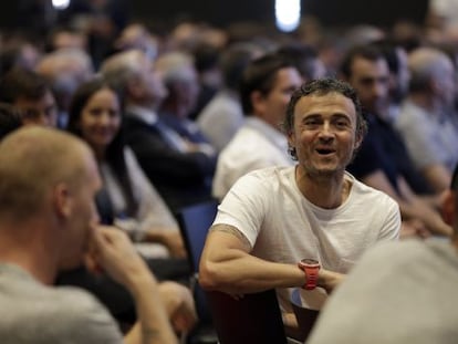 Luis Enrique, en la despedida de Xavi.