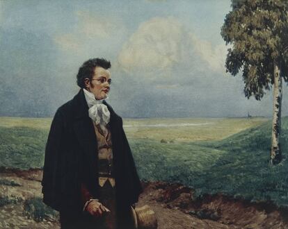 Retrato de Franz Peter Schubert (Vienna, 1797-1828) en el campo vienés.