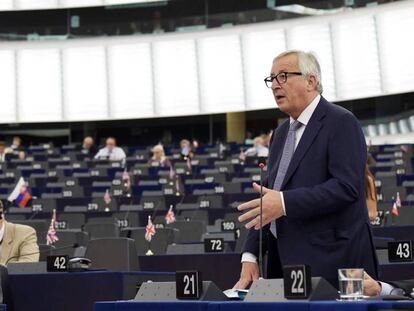 Jean-Claude Juncker habla en la Eurocámara (Estrasburgo) en julio. 