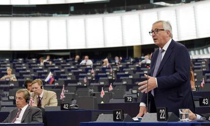Jean-Claude Juncker habla en la Eurocámara (Estrasburgo) en julio.