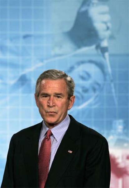 El presidente de Estados Unidos, George W. Bush, ayer.