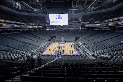 Vista general del Chesapeake Energy Arena después de que la NBA suspendiera la competición.