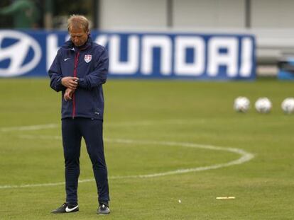 Klinsmann, durante un entrenamiento de EEUU.
