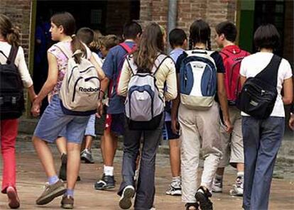 Un grupo de alumnos del instituto de secundaria de Barcelona, el pasado curso escolar.