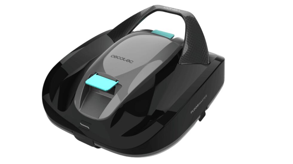 Vista frontal robot limpiafondos de piscina de la marca Cecotec.