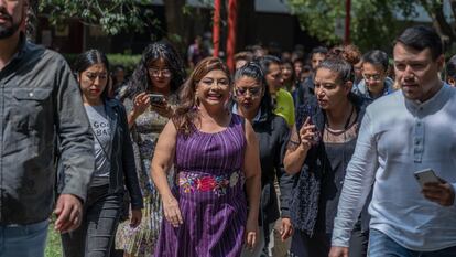 Clara Brugada, en la UAM Azcapotzalco, el pasado 17 de octubre.