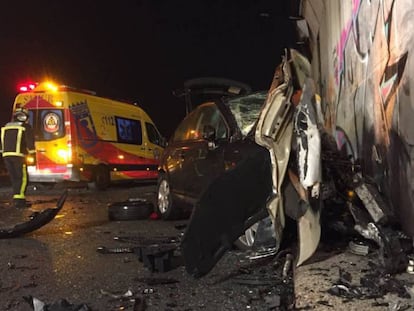 Accidente provocado por un kamikaze en la M50, en septiembre de 2019.