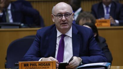 El comisario europeo de Comercio, Phil Hogan, en febrero.