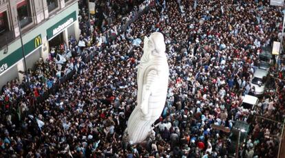 Celebración en las calles de Buenos Aires este miércoles.