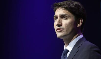 El primer ministro de Canadá, Justin Trudeau, en la conferencia tecnológica Viva Technology, la pasada semana.