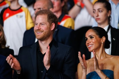 Enrique de Inglaterra y Meghan Markle, en la ceremonia de clausura de los Juegos Invictus, el 16 de septiembre de 2023 en Düsseldorf (Alemania).