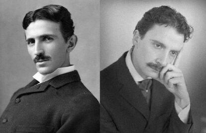 El verdadero Tesla y su encarnación por parte de un actor.