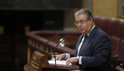 El ministro de Interior, Juan Ignacio Zoido, en el Congreso de los Diputados.