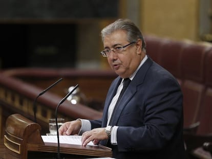 El ministro de Interior, Juan Ignacio Zoido, en el Congreso de los Diputados.