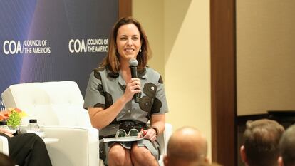 Adriana Cisneros durante su conversación en el Simposio del Consejo de las Américas.