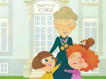 Ilustración del cuento Marie Curie, de 'Mis pequeños héroes'. 