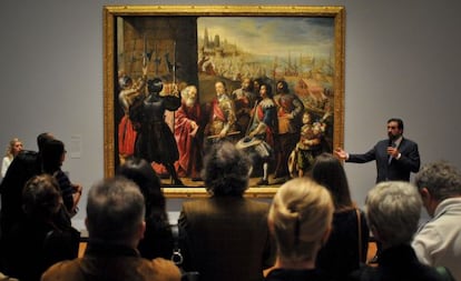 Gabriele Finaldi, director adjunto del Prado, en la presentación de la muestra 'Retrato de España' en Brisbane (Australia) en 2012.