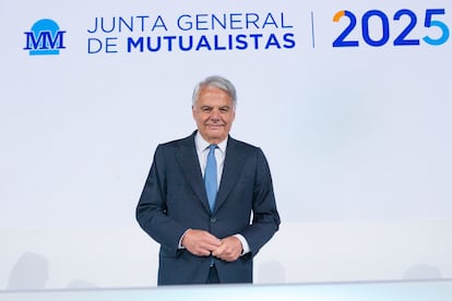 Ignacio Garralda, presidente de la Mutua Madrileña, en la Junta General de Mutualistas el 11 de abril de 2025.