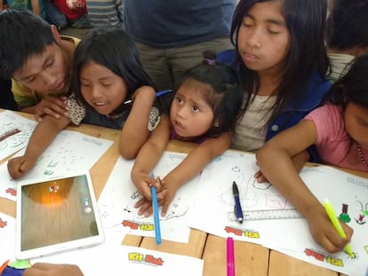 Ni&ntilde;os del Gran Chaco asisten a talleres participativos para identificar los problemas de los hogares.