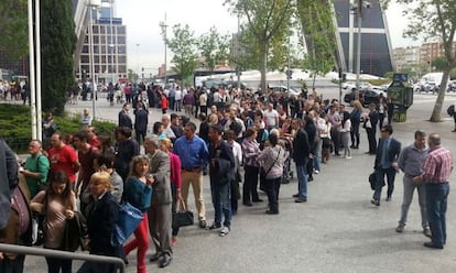 Colas de este miércoles en los juzgados de plaza de Castilla.