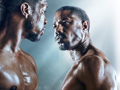 Jonathan Majors and Michael B. Jordan in ‘Creed III’.