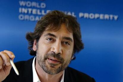 Javier Bardem en la sede de la ONU de Ginebra.