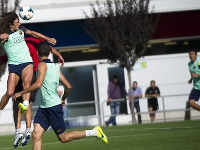 Puyol, durante el amistoso de este jueves.