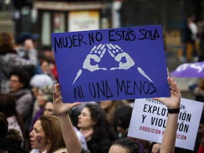 Manifestación contra la violencia de género en Madrid.