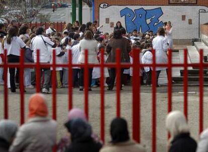 Protesta escolar en Rivas Vaciamadrid contra los bombardeos de Gaza.