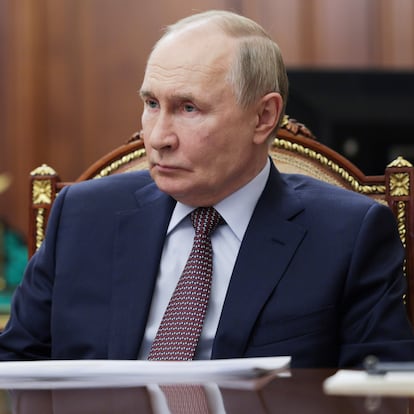 Russian President Vladimir Putin listens to Director General of the Agency for Strategic Initiatives (ASI) Svetlana Chupsheva during their meeting at the Kremlin in Moscow, Thursday, Sept. 11, 2025. (Vyacheslav Prokofyev, Sputnik, Kremlin Pool Photo via AP)