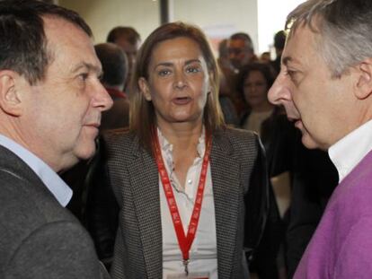 Caballero, Silva y José Blanco, en un acto del PSdeG en 2012.