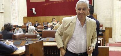 Javier Arenas, el jueves en el Parlamento andaluz.