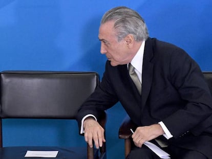 Temer após encontro com empresários.