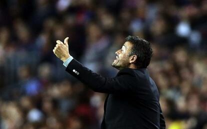 Luis Enrique, en el &uacute;ltimo partido frente al Rayo. 