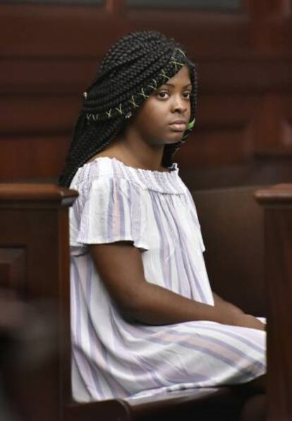 La joven Kamiyah Mobley, en la vista judicial.