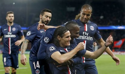 Cavani celebra el gol marcado al Apoel en Champions la pasada semana.