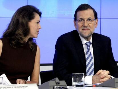 Mariano Rajoy y María Dolores de Cospedal en la última Junta Directiva Nacional del PP.