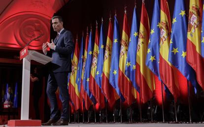 Pedro Sánchez, el pasado 27 de enero, en la presentación de su programa electoral.