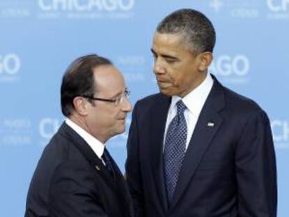 Los presidentes francés, Francois Hollande, y estadounidense, Barack Obama. EFE/Archivo